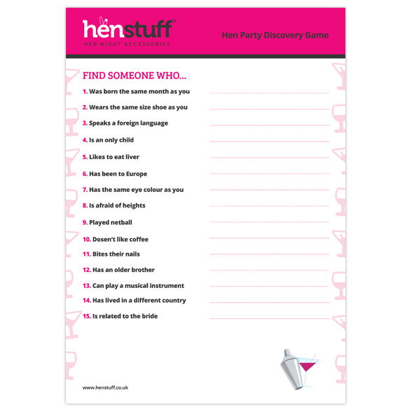 hen do scavenger hunt