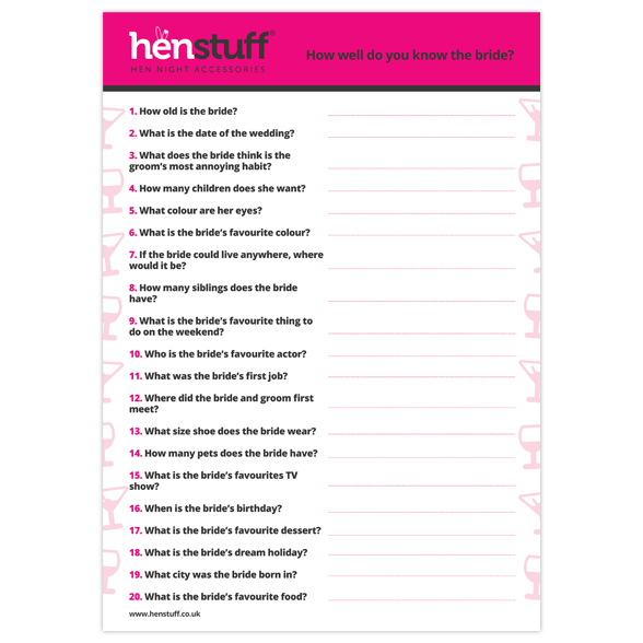 hen party quiz