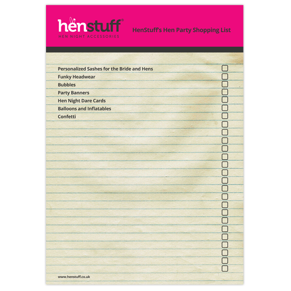 hen night list