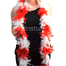 Red & White Soft Feather Boa