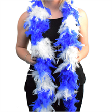 Blue & White Soft Feather Boa