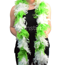 Green & White Soft Feather Boa