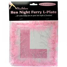 Hen Night Fluffy Pink L Plate