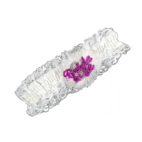 Flashing Bride to Be Garter - White 1