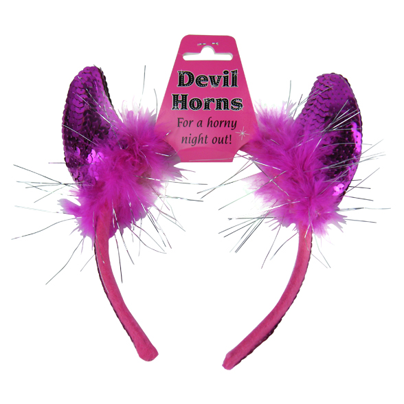 Hot Pink Sequin Devil Horns 1