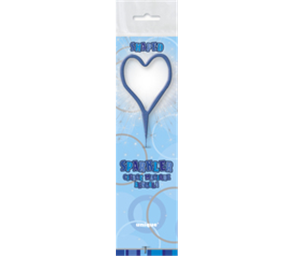 Glitz Blue Heart Sparkler 7" 1