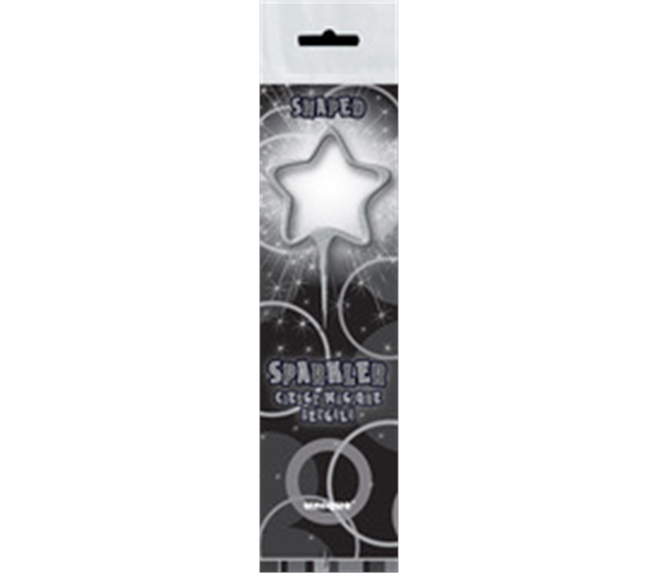 Glitz Grey Star Sparkler 7" 1