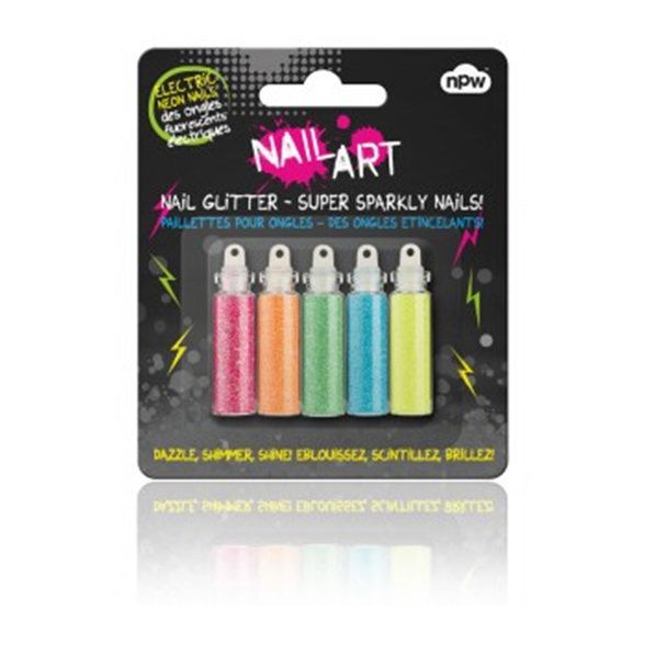 Nail Art Glitter - Electric Neon Nails 1