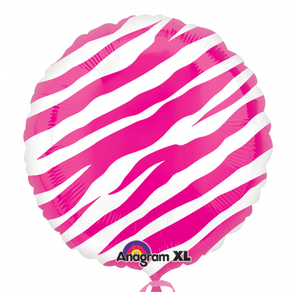 Pink Zebra Standard Designer Foil Balloon 1