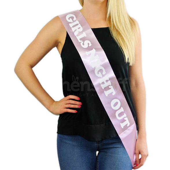 Baby Pink Sash - "Girls Night Out" White Text 1