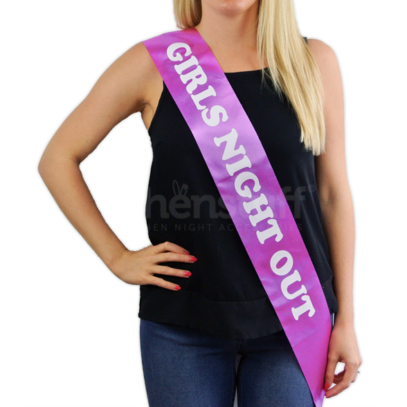 Hot Pink Sash - "Girls Night Out" White Text 1