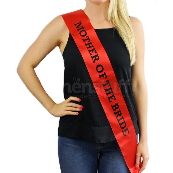 Red Sash - "Mother Of The Bride" Black Text 1