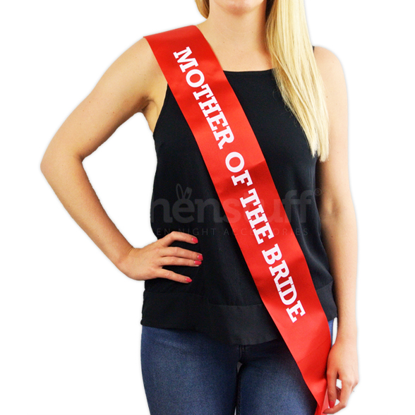 Red Sash - "Mother Of The Bride" White Text 1