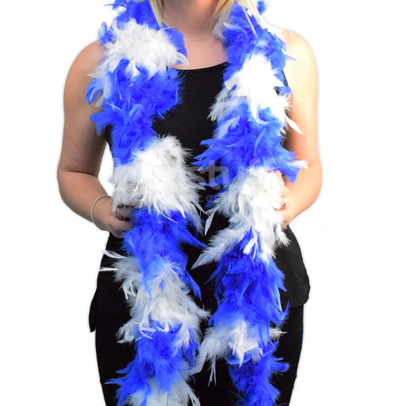 Blue & White Soft Feather Boa 1