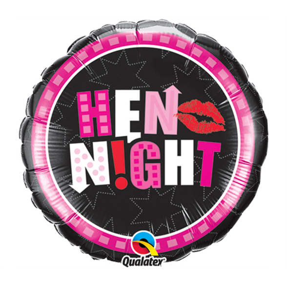 Round Hen Night Foil Balloon 1