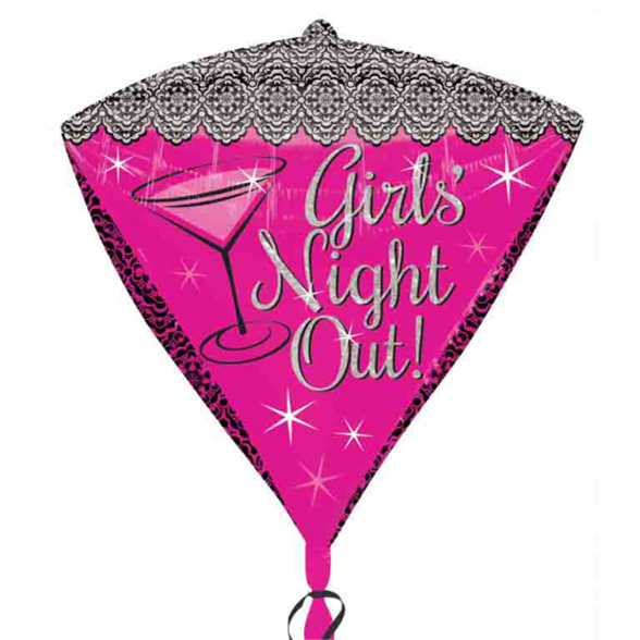 Diamondz Girls` Night Out Foil Balloons 15"/38cm w x 17"/43cm h 1