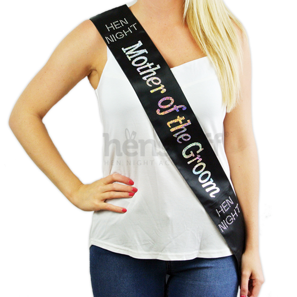 Black Diamante Mother-of-the-Groom Sash 1
