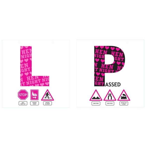 Double Sided Hen Party L Plate 1