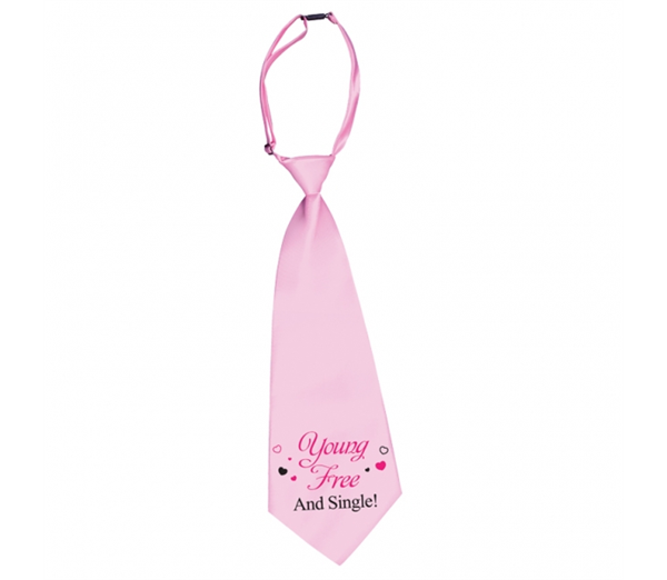Pink Girl's Night Out Tie - Young, Free and Single! 1
