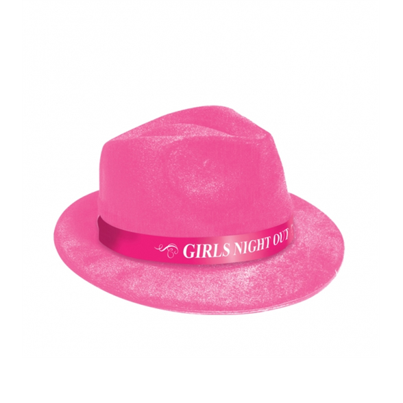Girl's Night Out Pink Fedora Hat 1