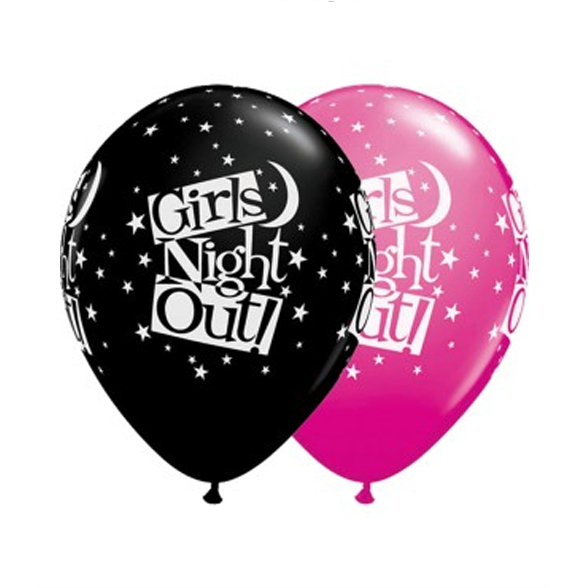 Pink Or Black Girls Night Out Latex Balloon (Single) 1