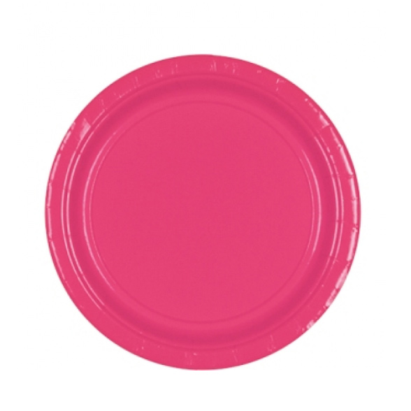 Bright Pink Paper Plates 1