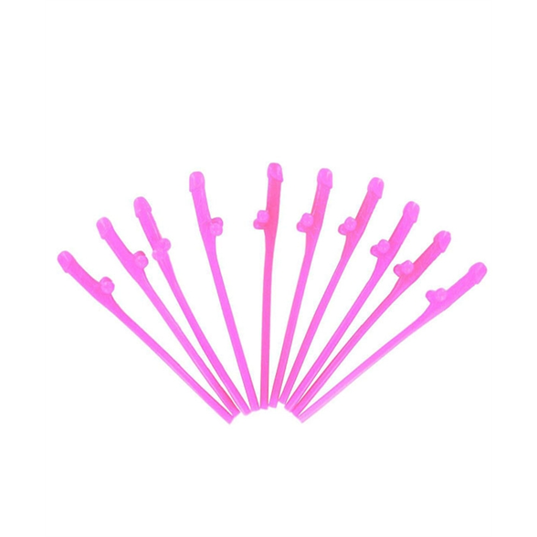 Pink Willy Straws (10 Pack) 1