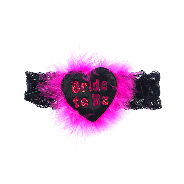 Sexy Bride to Be Garter on a Luxury Black Heart 2