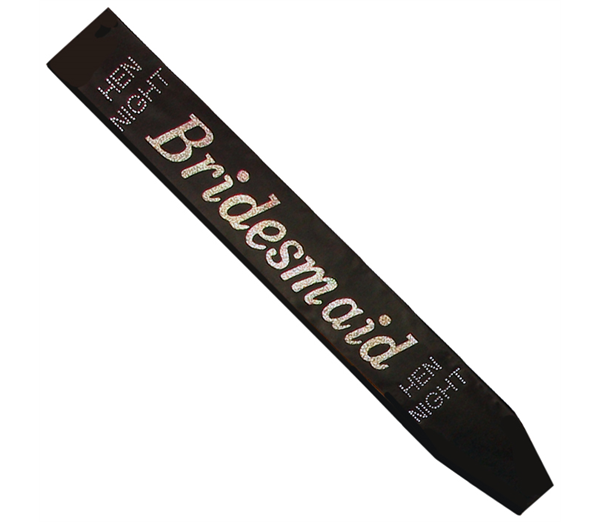 Black Diamante Bridesmaid Sash 2